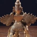 Brass Garuda Statue | 5" x 4.5" x 3.5" (12.7 x 11.4 x 8.9 cm) | 1.050 kg Divine Vehicle Art | Protection Sacred Murti | Premium Collection